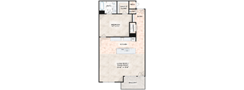 floorplan image of the 1 bedroom, 1 bathroom apartment home that is 1,012 sq. ft.