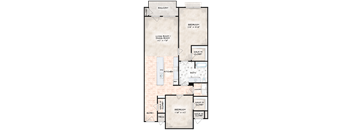 floorplan image of 2 bedroom, 1 bathroom with 1,283 sq. ft.