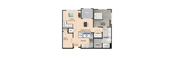 Hampshire Floorplan at The Residences at Bluhawk Apartments, Kansas, 66085