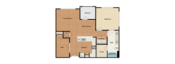 1 bedroom, 1 bathroom