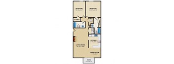 2 bedroom, 2 bathroom