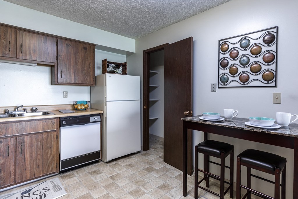 Wooden cabinets 1 at Cloverset Valley Apartments, Kansas City, Missouri