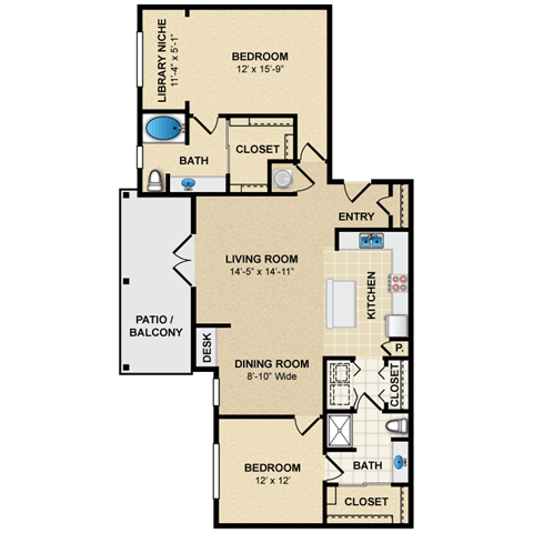 2 bedroom, 2 bathroom at Avignon Apartment Homes, Olathe