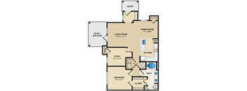 1 bedroom, 1 bathroom, study at Avignon Apartment Homes, Olathe, 66062