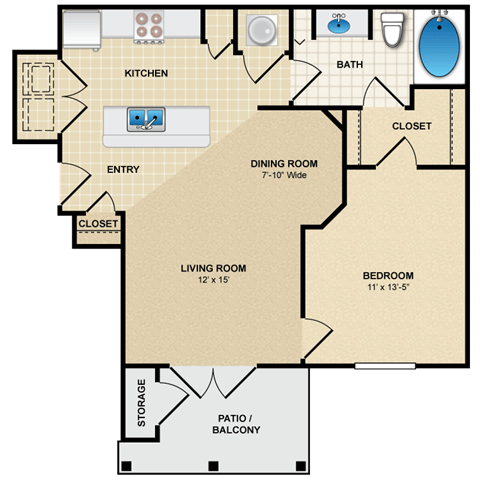 1 bedroom, 1 bathroom at Avignon Apartment Homes, Olathe