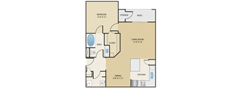 1 bedroom, 1 bathroom B at  Stonepost Lakeside Apartments , Olathe, 66062
