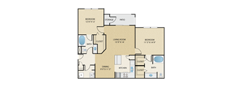 2 bedroom, 2 bathroom A at  Stonepost Lakeside Apartments , Kansas