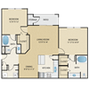 2 bedroom, 2 bathroom