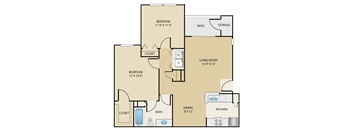 2 bedroom, 1 bathroom at  Stonepost Lakeside Apartments , Olathe, Kansas