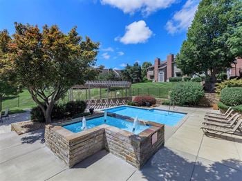 Swimming pool and fountain1at Coventry Oaks Apartments, Overland Park, 66214