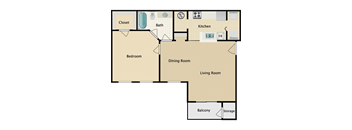 1 bedroom, 1 bathroom at Stonebriar Woods Apartments, Kansas, 66213