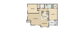 2 bedroom, 1 bathroom at Stonebriar Woods Apartments, Overland Park, 66213