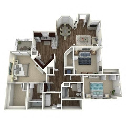 3 bedroom, 2 bathroom