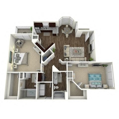 2 bedroom, 2 bathroom, garage