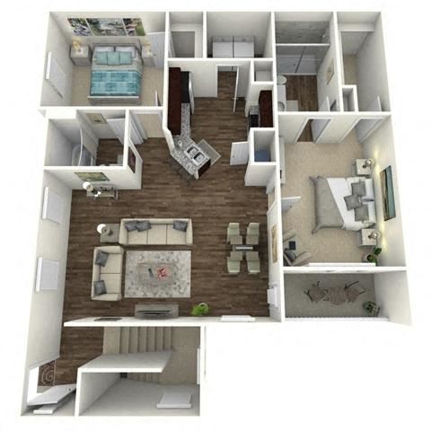 2 bedroom, 2 bathroom, garage