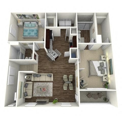 2 bedroom, 2 bathroom, garage