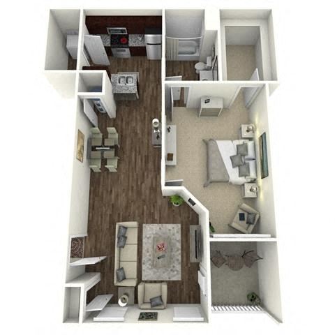 1 bedroom, 1 bathroom