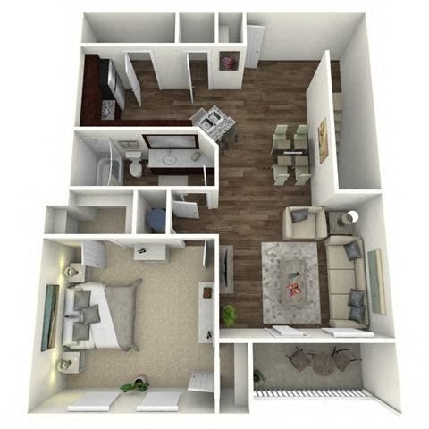 1 bedroom, 1 bathroom