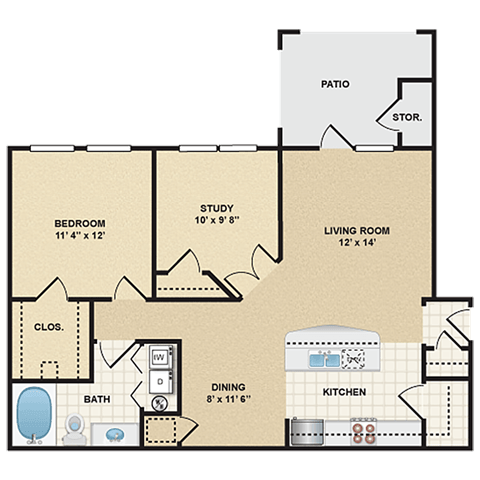 1 bedroom, 1 bathroom  at Stonepost Ranch, Overland Park, KS, 66221