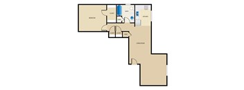 1 bathroom floorplan at Louisburg Square Apartments & Townhomes, Overland Park, 66212
