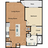 1 bedroom, 1 bathroom