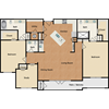 2 bedroom, 2.5 bathroom, study