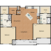 2 bedroom, 2 bathroom