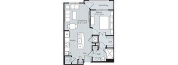 1 bedroom, 1 bathroom