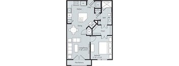 1 bedroom, 1 bathroom