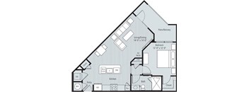 1 bedroom, 1 bathroom