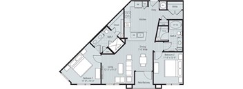 2 bedroom, 2 bathroom