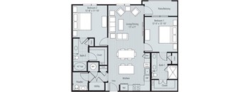 2 bedroom, 2.5 bathrooms