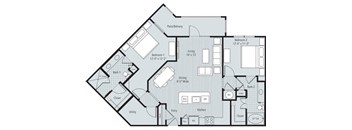 2 bedroom, 2 bathroom