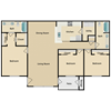 3 bedroom, 2 bathroom
