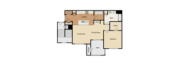 1 bedroom, 1 bathroom