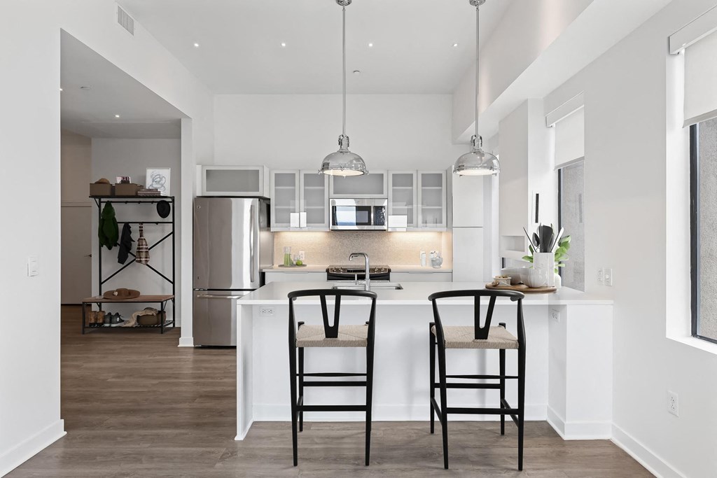 Kitchen at Sky On Main Apartments, Missouri City, MO, 64105