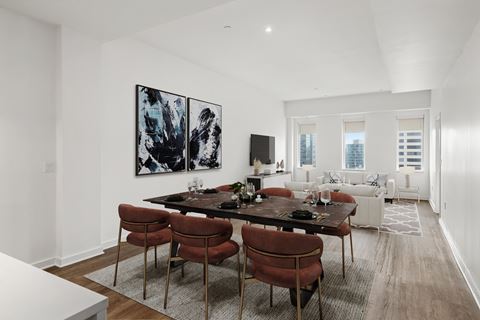 Two bedroom Dining Room and Living Room  at Sky on Main in Kansas City