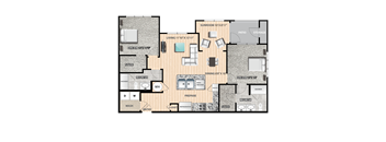 Stratton Floorplan at The Residences at Bluhawk Apartments, Kansas