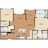 2 bedroom, 2 bathroom