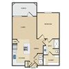 A1G Floor Plan: 1 bedroom, 1 bathroom, garage