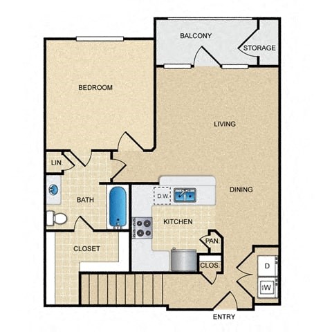 A2G Floor Plan at Ovation at Lewisville Apartment Homes, Lewisville