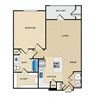 A2 Floor Plan: 1 bedroom, 1 bathroom