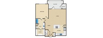 A3 Floor Plan: 1 bedroom, 1 bathroomat Ovation at Lewisville Apartments, Texas