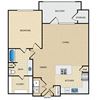 A3 Floor Plan: 1 bedroom, 1 bathroom