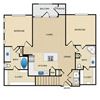 B1G Floor Plan: 2 bedroom, 2 bathroom, garage