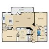 B2 Floor Plan: 2 bedroom, 2 bathroom