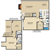 2 bedroom, 2 bathroom