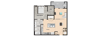 Wellington Floorplan at The Residences at Bluhawk Apartments, Overland Park, KS, 66085