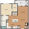 1 bedroom, 1 bathroom