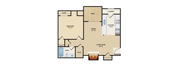 1 bedroom 1 bathroom A  at Wind River Lodge, Lenexa, KS, 66219